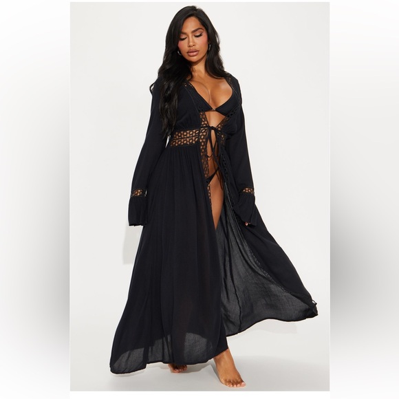 NWT Black Maxi Swimsuit Coverup - Picture 1 of 3